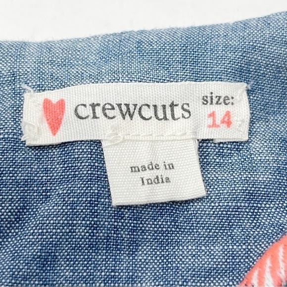 J CREW CREWCUTS Girls Size 14 Clothing Lot Striped Dress & Chambray Unicorn Top - Picture 13 of 13